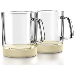 Zovoko Double Wall Insulated Glass Coffee Mugs