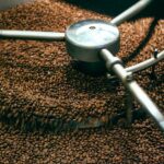 Coffee beans being roasted