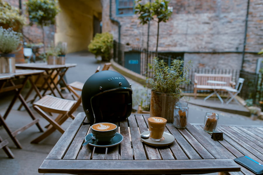 Cortado and flat white coffee