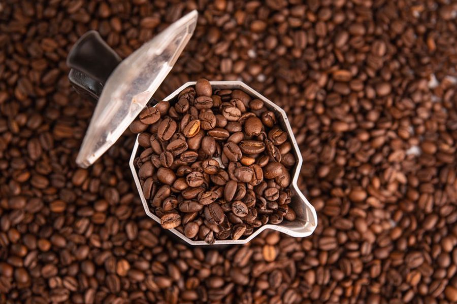 Coffee beans in a container