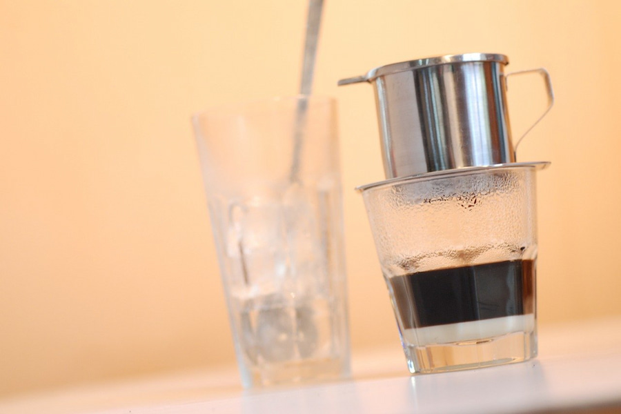 Close-up image of a Vietnamese coffee