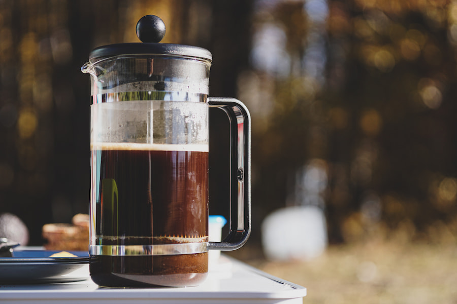 A close-up photo of a French press