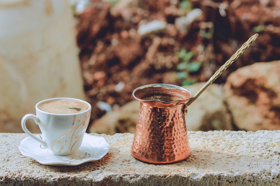 Coffee in a white ceramic mug