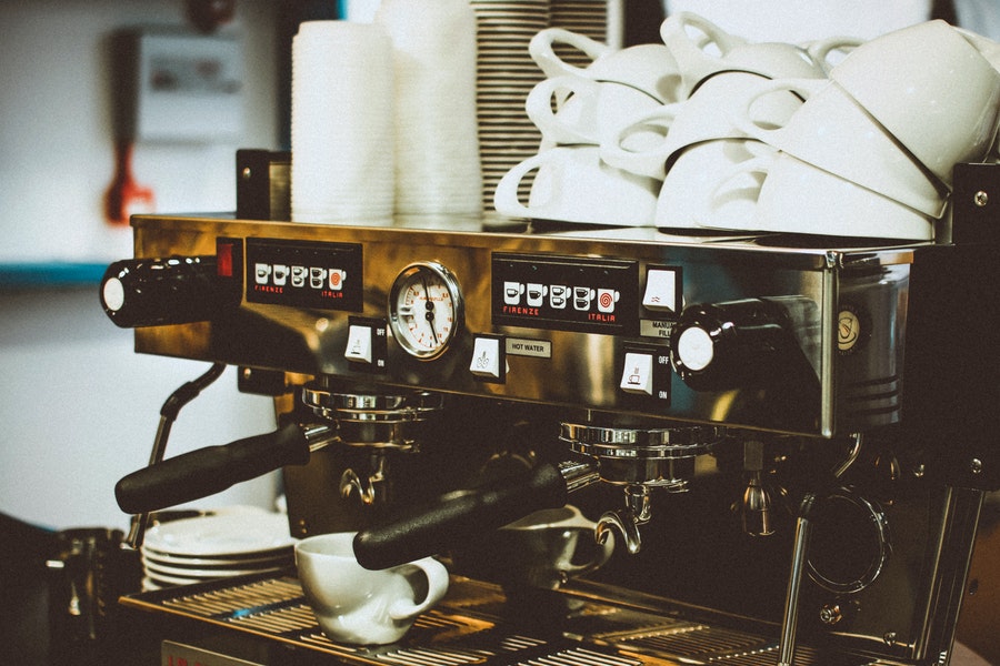 Coffee maker on the cafe