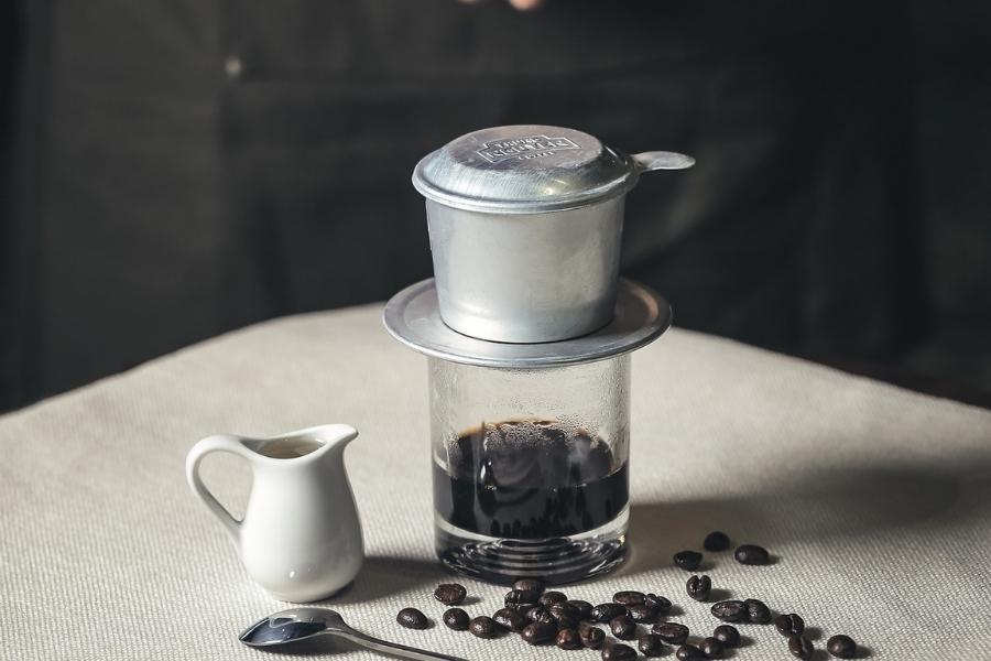 An image of freshly brewed Vietnamese coffee