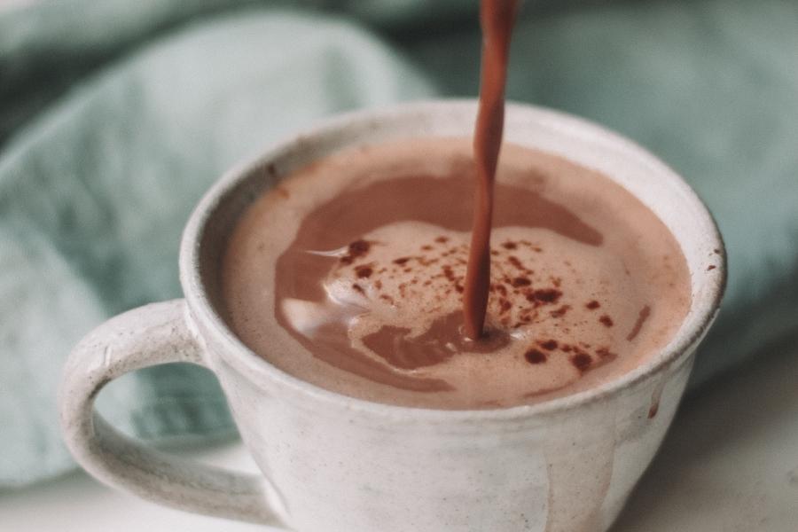 A close-up image of hot chocolate
