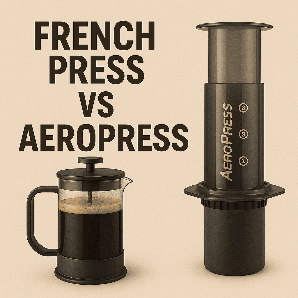 French press vs aeropress comparison for coffee brewing methods. Choose the right coffee maker for your taste.