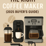 Rich coffee brewing equipment, coffee beans, French press, espresso machine, and mug for coffee lovers.