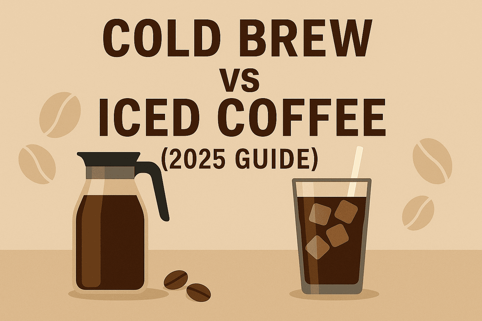 Rich infographic comparing cold brew and iced coffee, highlighting differences, benefits, and brewing tips for coffee enthusiasts seeking the best refreshing caffeinated beverage.