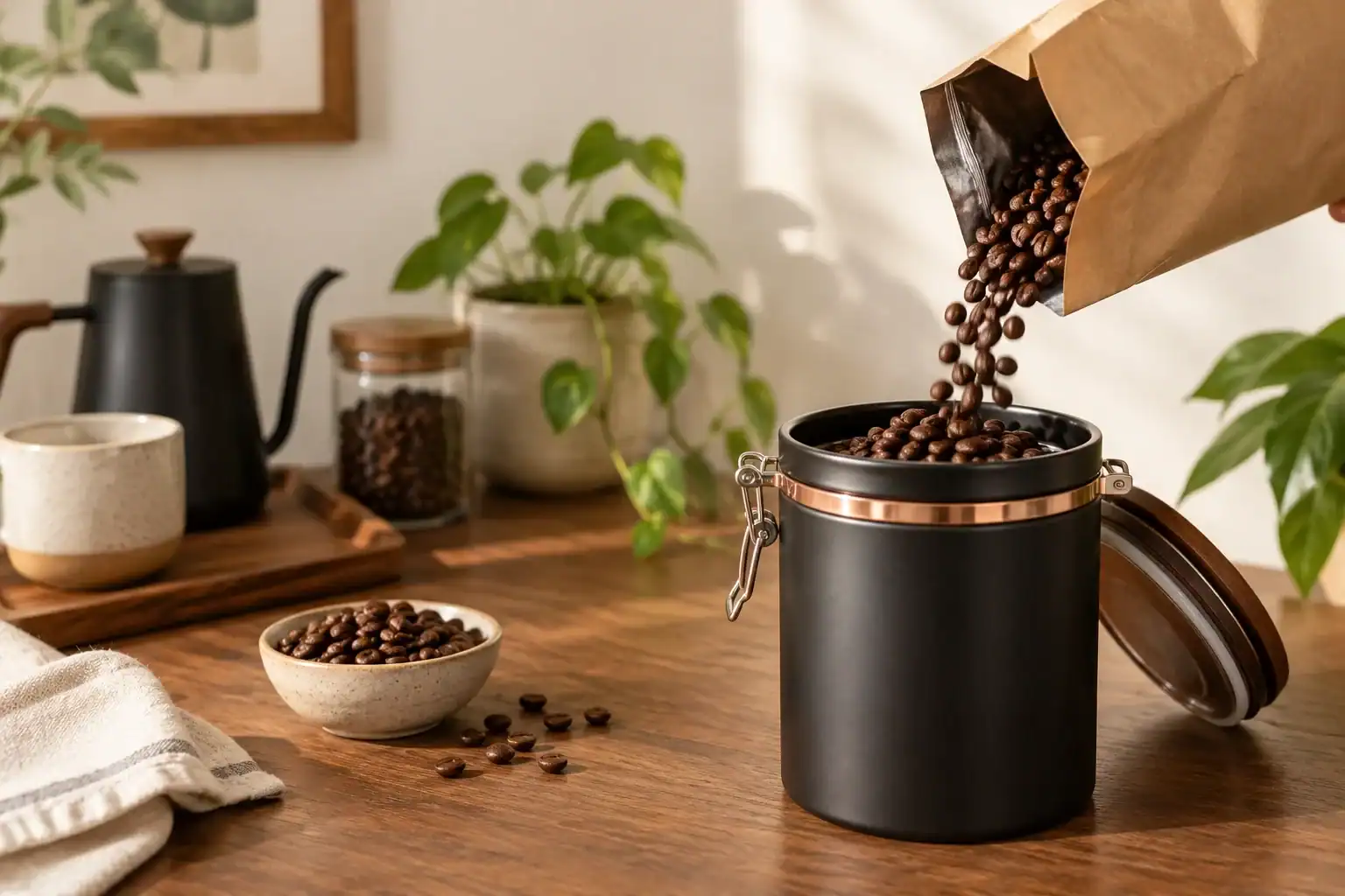 Fueled By Coffee – Coffee Advice, Tips, and Resources 3 Fresh roasted coffee beans stored for flavor